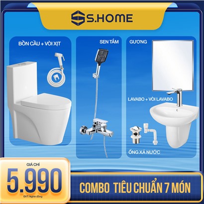 Combo Thiết Bị Vệ Sinh 7 Món Chỉ 5990K